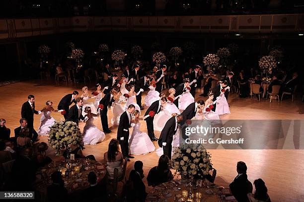 View of the debutante presentation during the 56th annual Viennese Opera Ball at The Waldorf=Astoria on February 4, 2011 in New York City.