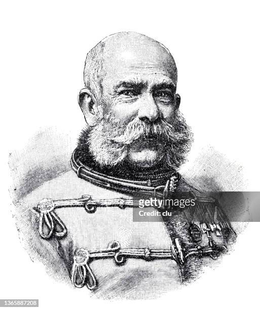 kaiser franz joseph i. von österreich - emperor stock-grafiken, -clipart, -cartoons und -symbole