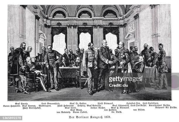 the berlin congress 1878 - congress stock illustrations