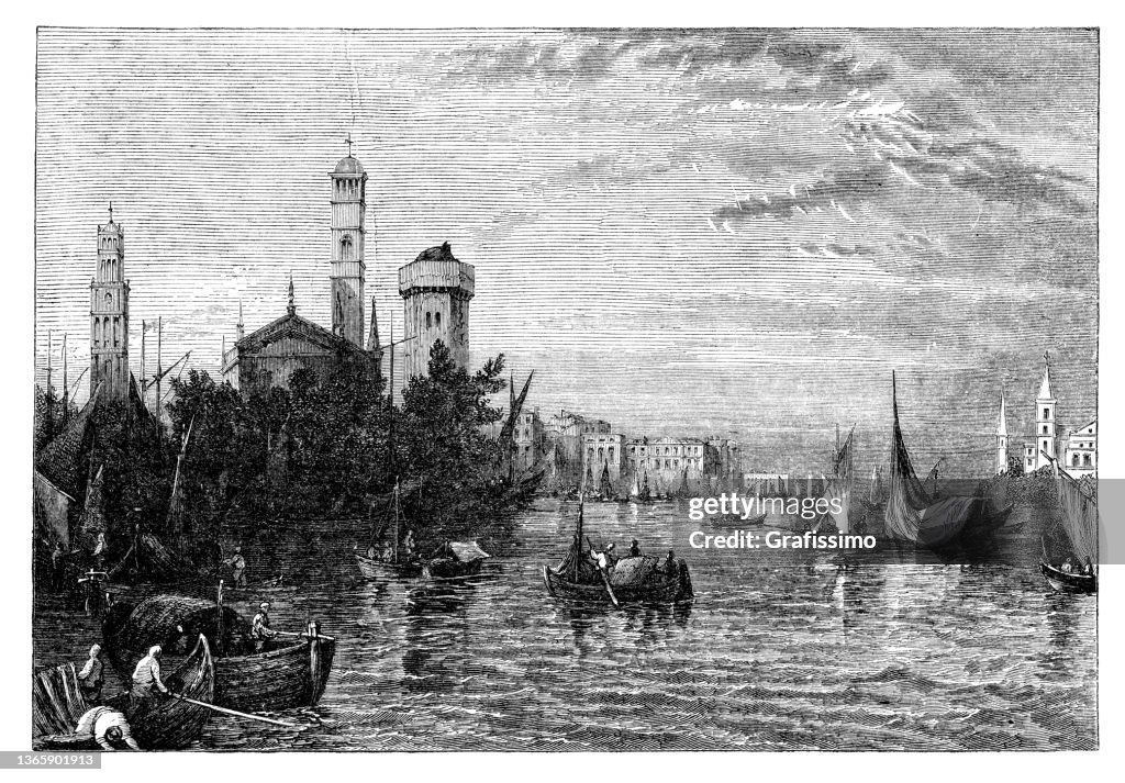 Island Burano in the Venetian Lagoon 1869