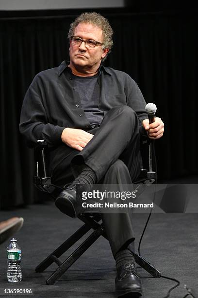 Actor Albert Brooks speaks on stage during "An Evening With Albert Brooks Featuring Drive" at The Film Society of Lincoln Center, Walter Reade...