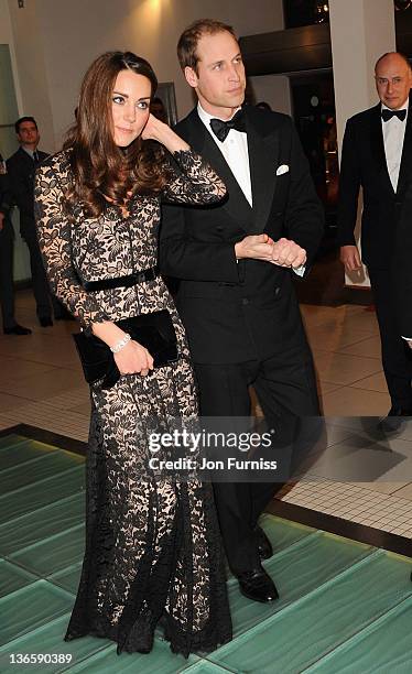 The Duke and Duchess of Cambridge attend the "War Horse" UK film premiere at the Odeon Leicester Square on January 8, 2012 in London, England.