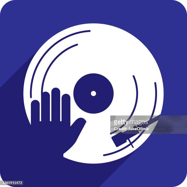 vinyl aufnahmesymbol silhouette - club dj stock-grafiken, -clipart, -cartoons und -symbole