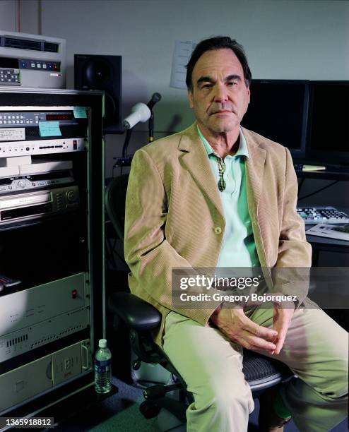 American film director, producer and screenwriter Oliver Stone at his production office on July 22, 2006 in Los Angeles, California.