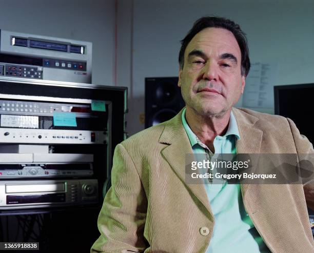 American film director, producer and screenwriter Oliver Stone at his production office on July 22, 2006 in Los Angeles, California.