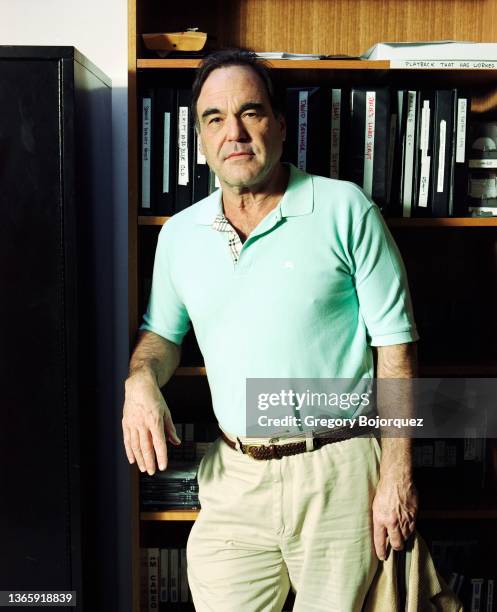 American film director, producer and screenwriter Oliver Stone at his production office on July 22, 2006 in Los Angeles, California.