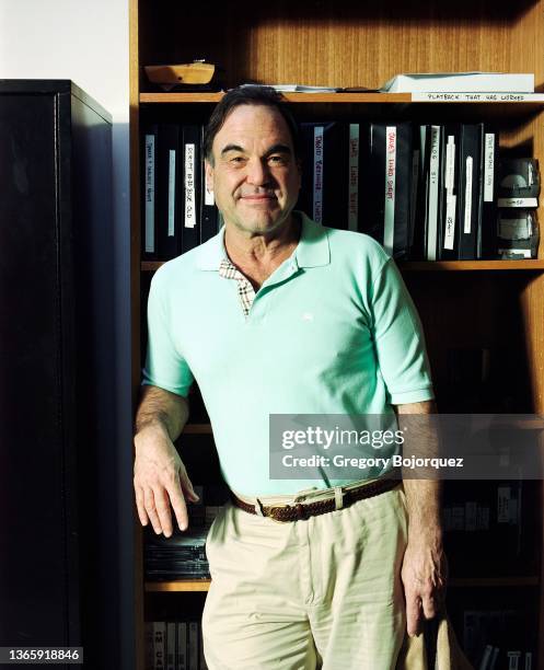 American film director, producer and screenwriter Oliver Stone at his production office on July 22, 2006 in Los Angeles, California.