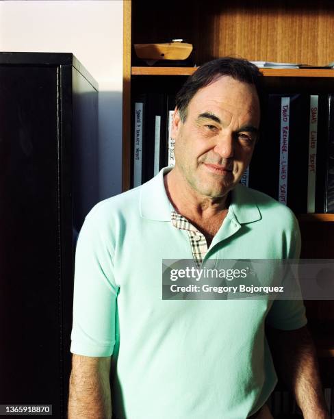 American film director, producer and screenwriter Oliver Stone at his production office on July 22, 2006 in Los Angeles, California.