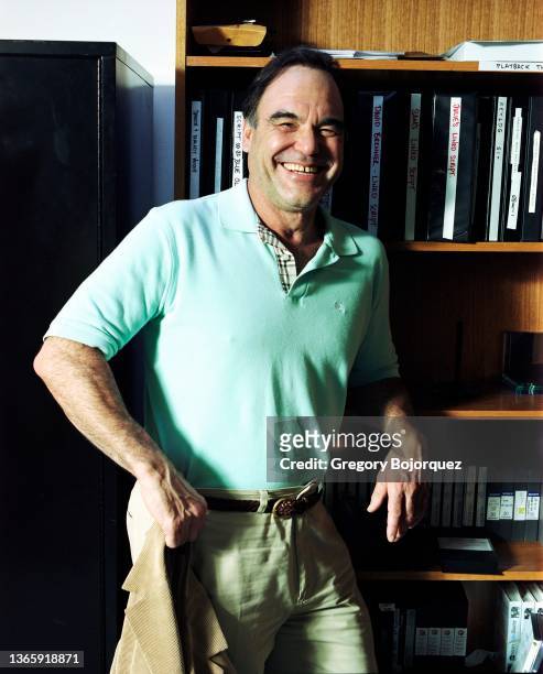 American film director, producer and screenwriter Oliver Stone at his production office on July 22, 2006 in Los Angeles, California.