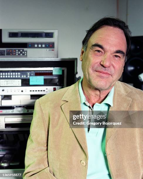 American film director, producer and screenwriter Oliver Stone at his production office on July 22, 2006 in Los Angeles, California.