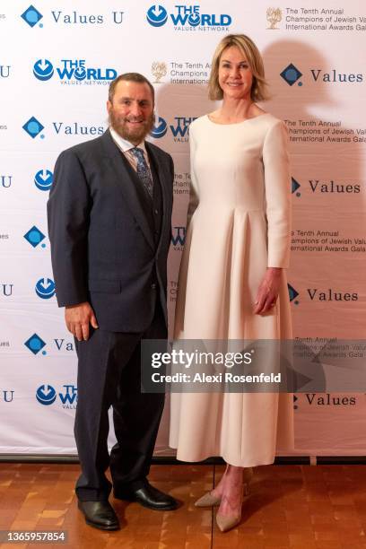 Rabbi Shmuley Boteach and Kelly Craft attend The 2022 Champions Of Jewish Values Gala at Carnegie Hall on January 20, 2022 in New York City.