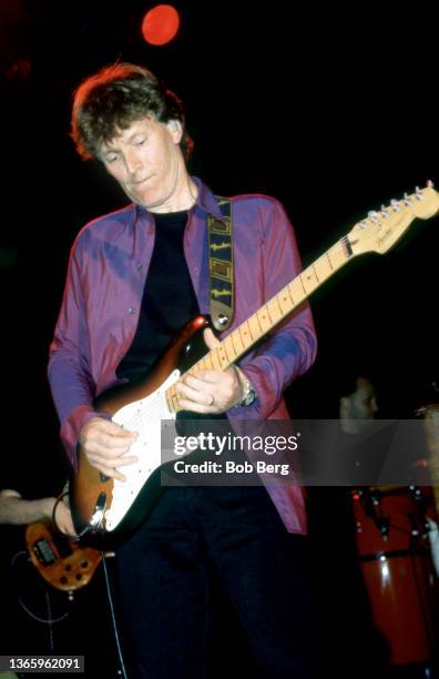 English singer, songwriter and musician Steve Winwood performs on stage during a concert on October 7, 1997 at the Beacon Theatre in New York, New...