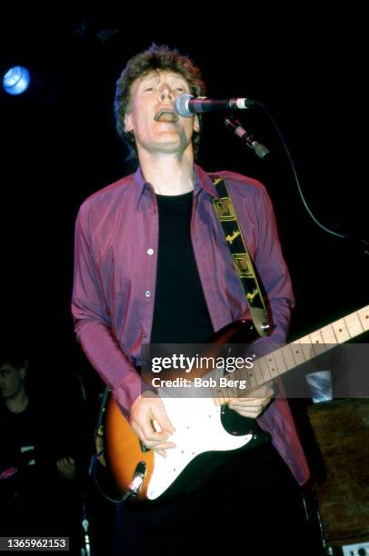 English singer, songwriter and musician Steve Winwood performs on stage during a concert on October 7, 1997 at the Beacon Theatre in New York, New...