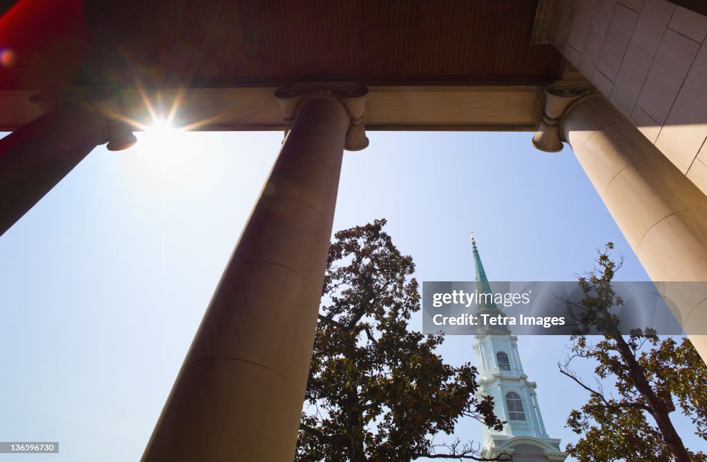 USA, Georgia, Savannah, Presbyterian church tower
