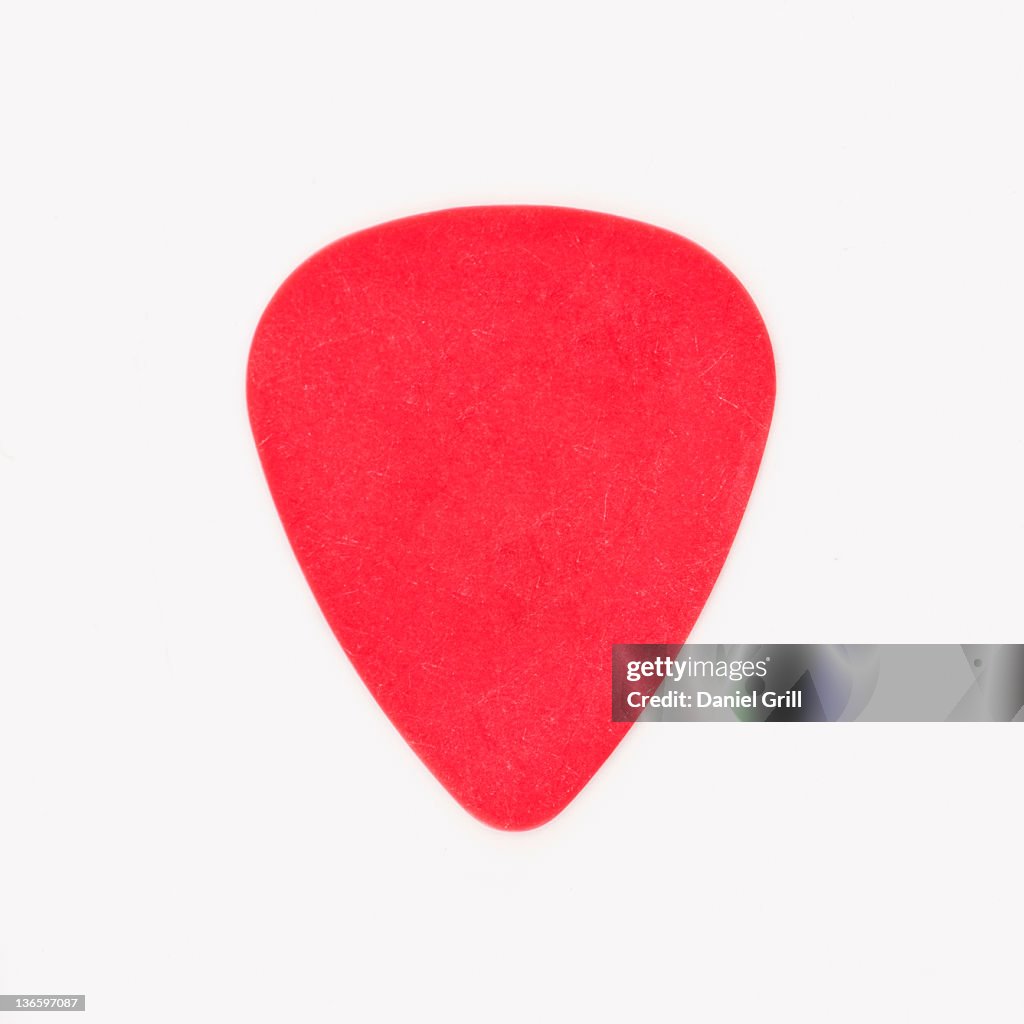 Close-up of guitar pick, studio shot