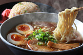 Ramen with steaming sizzle