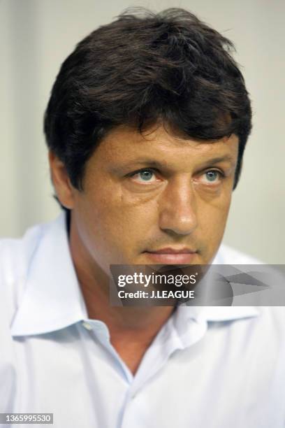 Head coach Adilson Batista of Jubilo Iwata is seen prior to the J.League J1 match between Vissel Kobe and Jubilo Iwata at Home's Stadium Kobe on...