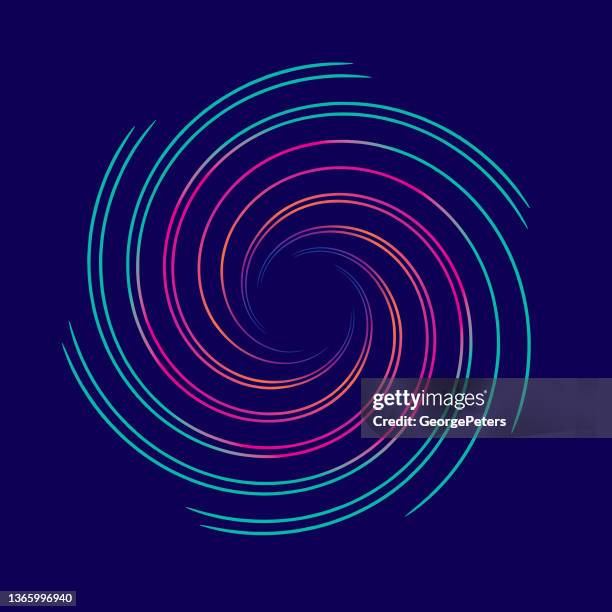 spiral vortex icon - flapping stock illustrations