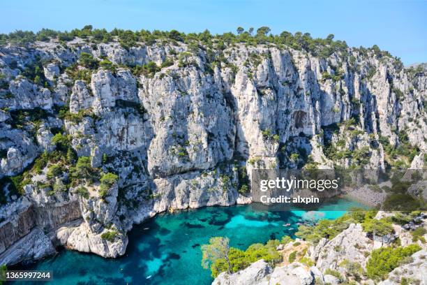 calanques of marseille in france - france idyllic stock pictures, royalty-free photos & images