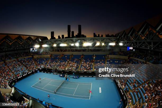 General view of Margaret Court Arena during the third round singles match between Naomi Osaka of Japan andAmanda Anisimova of United States during...