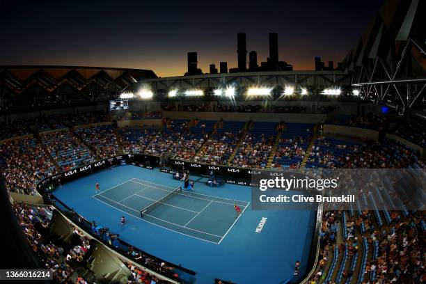 General view of Margaret Court Arena during the third round singles match between Naomi Osaka of Japan andAmanda Anisimova of United States during...