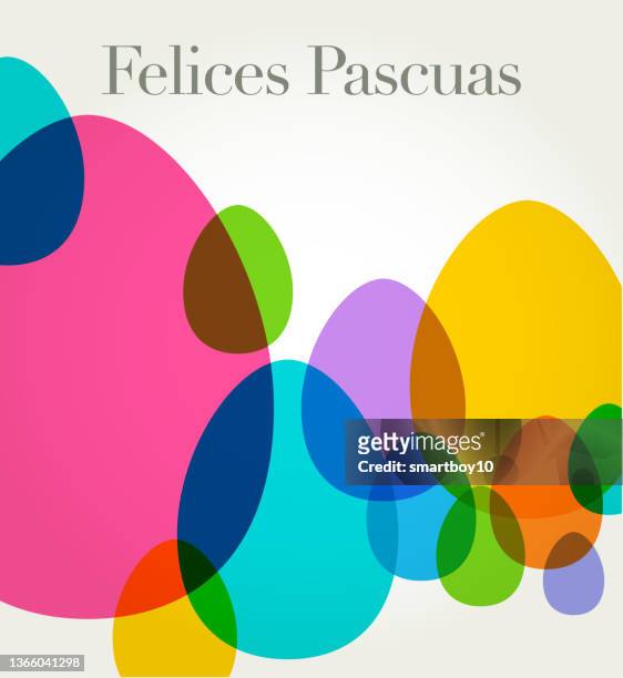 happy easter in spanish felices pascuas - easter egg stock illustrations