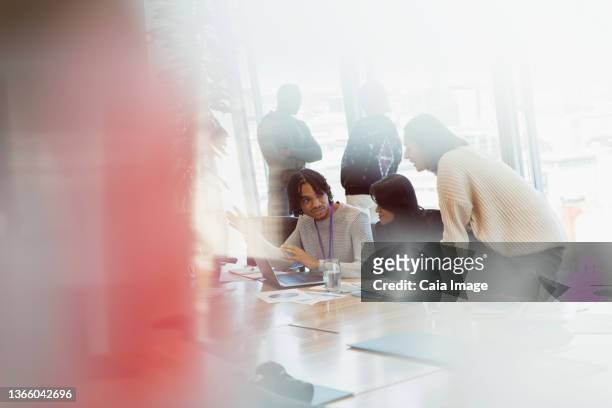 business people talking in conference room meeting - soft focus office stock pictures, royalty-free photos & images