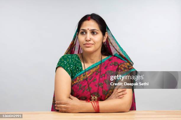 woman in sari stock photo - sari isolated stock pictures, royalty-free photos & images