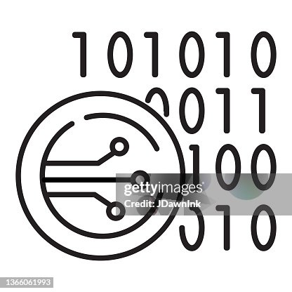 Bitcoin and Cryptocurrency binary code concepts icon investment - editable stroke Bitcoin and Cryptocurrency binary code concepts icon investment - editable stroke