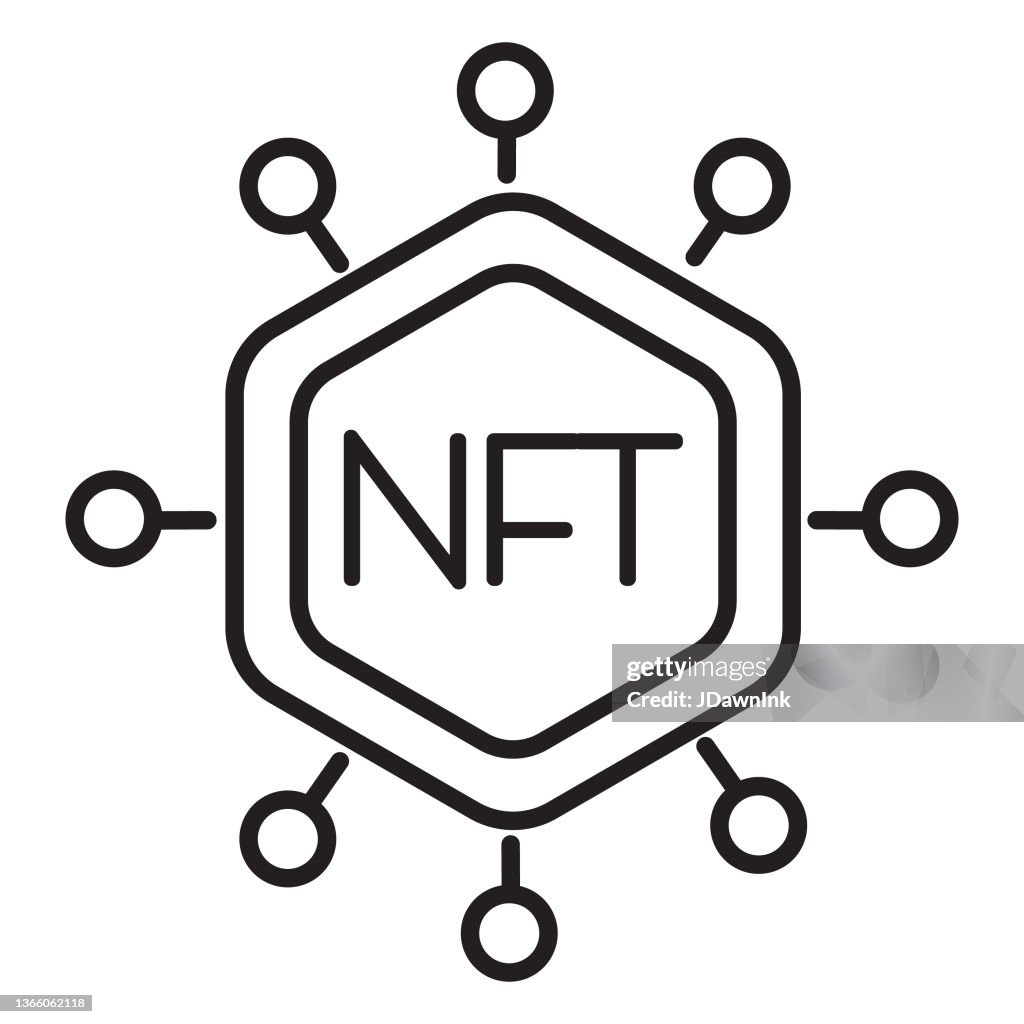 Bitcoin und Cryptocurrency NFT Konzepte Icon Investition - bearbeitbarer Strich