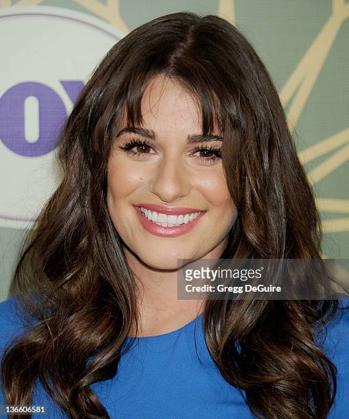 Actress Lea Michele arrives at the 2012 FOX TCA All-Star Party at Castle Green on January 8, 2012 in Pasadena, California.