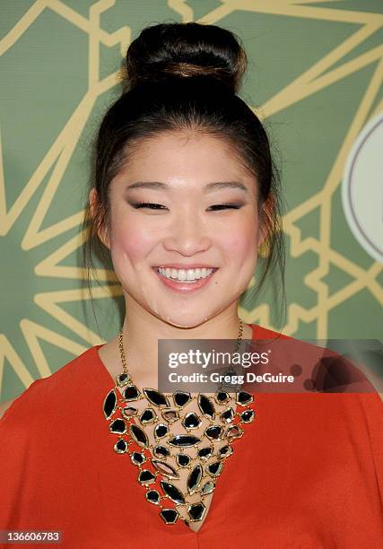 Actress Jenna Ushkowitz arrives at the 2012 FOX TCA All-Star Party at Castle Green on January 8, 2012 in Pasadena, California.