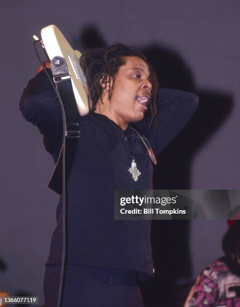 August 24: MANDATORY CREDIT Bill Tompkins/Getty Images Majek Fashek performing at Lincolnc Center on August 24th, 1994 in New York City.