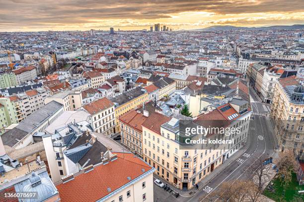 aerial view of historic classic european buildings of vienna - austria skyline stock pictures, royalty-free photos & images