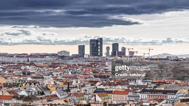 aerial view of historic classic european buildings of vienna - graben stock pictures, royalty-free photos & images