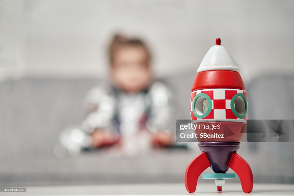 Red space rocket