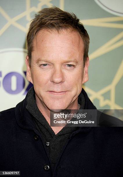 Actor Kiefer Sutherland arrives at the 2012 FOX TCA All-Star Party at Castle Green on January 8, 2012 in Pasadena, California.