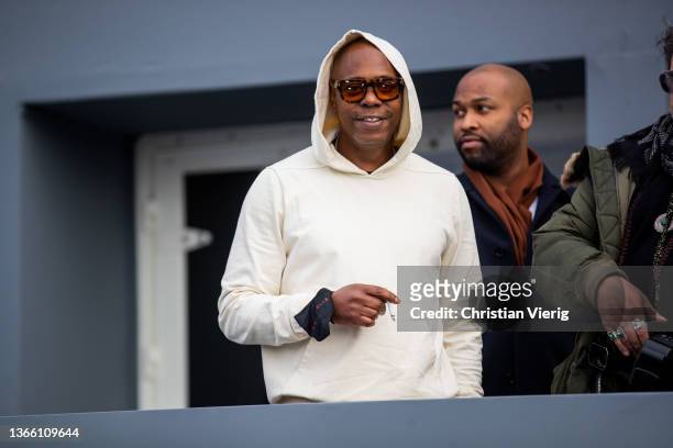 Dave Chappelle is seen outside Dior during Paris Fashion Week - Menswear F/W 2022-2023 on January 21, 2022 in Paris, France.