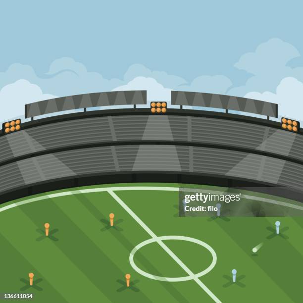 soccer stadium - empty stadium stock illustrations