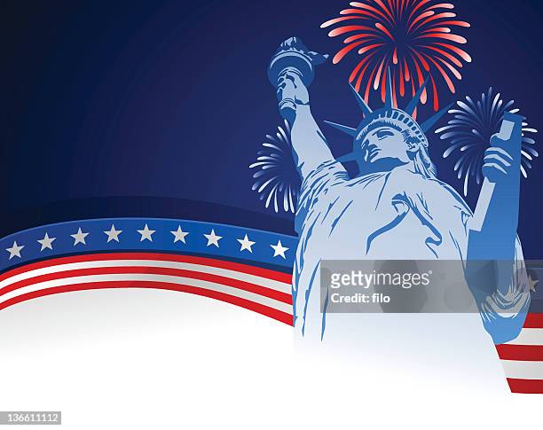 fourth of july usa background - american flag fireworks stock illustrations