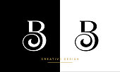 Modern abstract letter B, BB logo design. Minimal B, BB initial based icon vector
