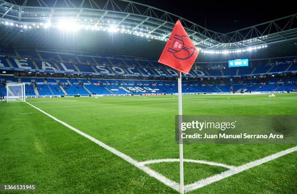 General view inside the stadium prior to the Copa Del Rey round of 16 match between Real Sociedad and Atletico de Madrid at Reale Arena on January...