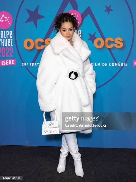 Lena Mahfouf attends the 25th L'Alpe d'Huez International Comedy Film Festival - Day Five on January 21, 2022 in Alpe d'Huez, France.