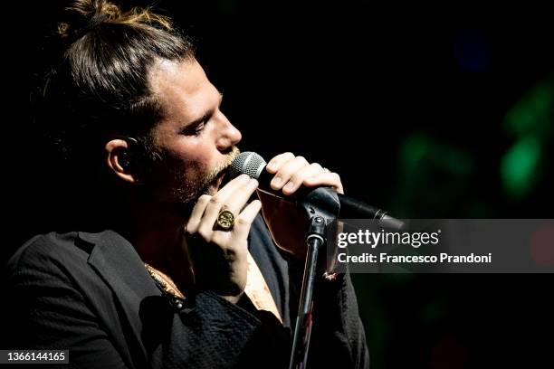 Enrico Nigiotti performs at Teatro dal Verme on January 21, 2022 in Milan, Italy.