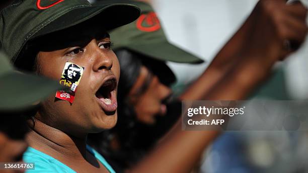 Sri Lanka's Marxist People Party supporters shout slogans during a demonstration demanding governmental actions to find hundreds of people who have...
