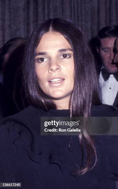 Ali MacGraw attends National Association of Theater Owners Awards Reception on October 28, 1971 at the Americana Hotel in New York City.