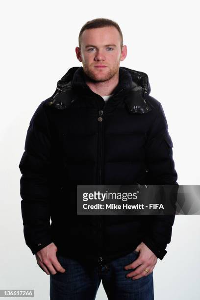 Wayne Rooney of England and Manchester United poses for a portrait prior to the FIFA Ballon d'Or Gala 2011 at the Kongresshaus on January 09, 2012 in...