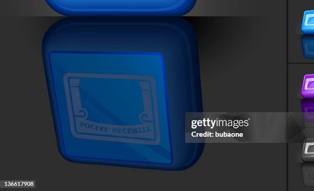 social security card 3d button design - social security card stock illustrations
