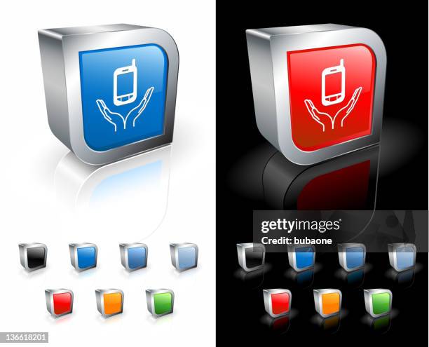 smart phone 3d royalty free vector art - hand picking up phone stock illustrations