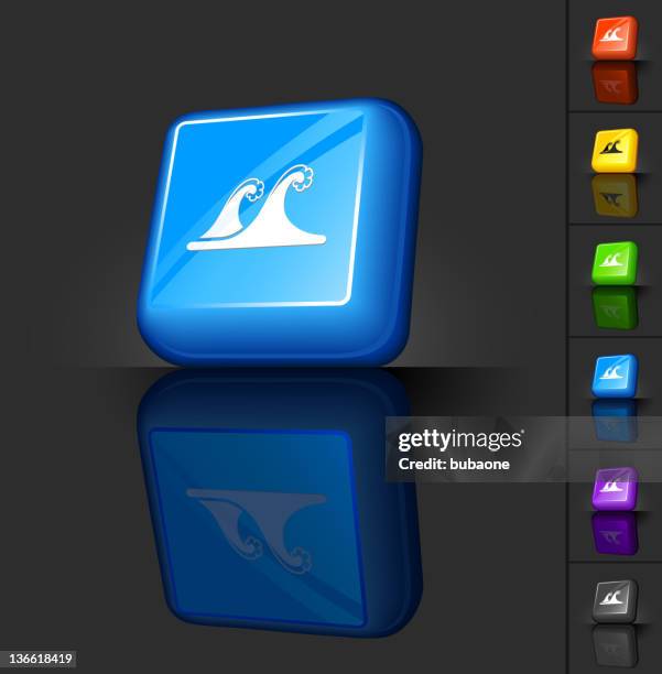 ocean waves 3d button design - plastic ocean stock illustrations